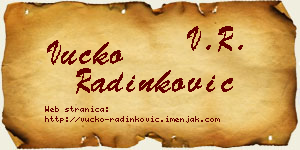 Vučko Radinković vizit kartica